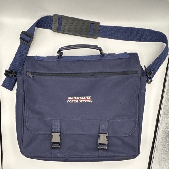USPS United States Postal Service Messenger Bag Navy Blue Canvas Mail Carrier